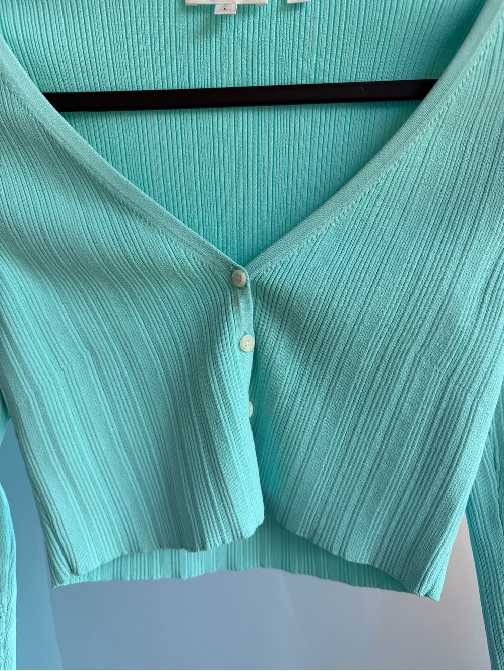 A.L.C Aquamarine Cropped Cardigan - Picture 4 of 8